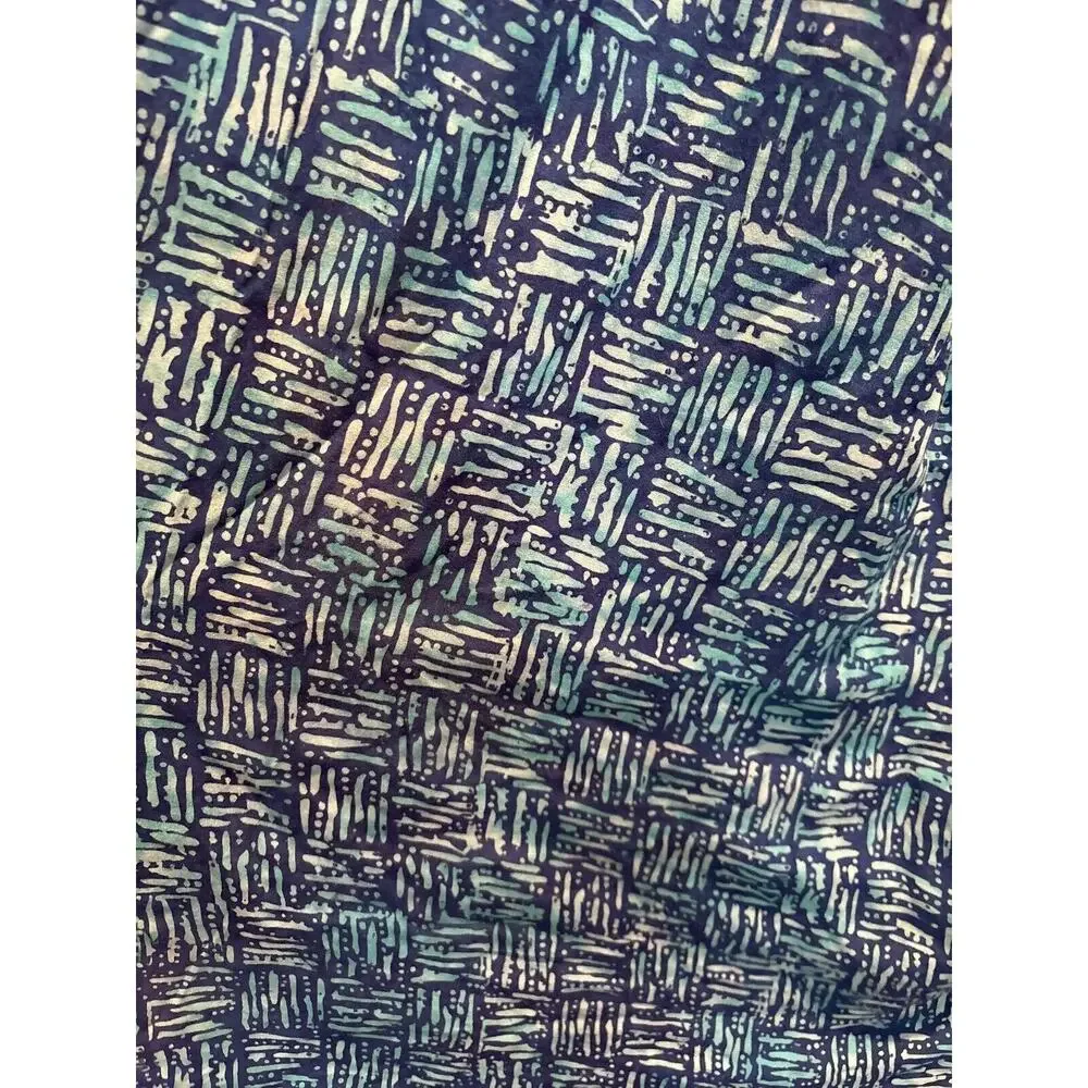 ALEGRE HANDMADE ABSTRACT FRINGED BLUE GEOMETRIC SCARF 100 %‎ RAYON INDONESIA